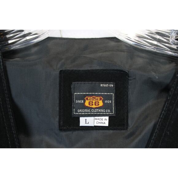 Route 66 Leather Vest Women Large Black Suede Biker Western Wear Front Pockets - Picture 11 of 15
